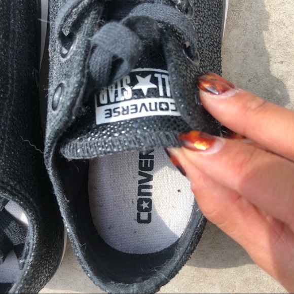 CONVERSE Black Low Top Chuck Taylors - Picture 2 of 4